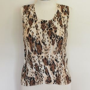 VINTAGE Nicola Scrunchie Leopard Print Shell Top